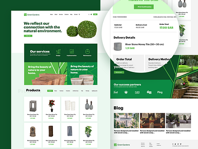 GreenGardens UI/UX Design brand brand identity decor gardens green greengardens interaction landscape retail shopping ui uidesign uiux user experience user interface ux web webdesign