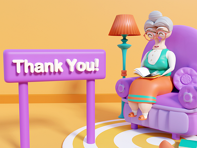 Granny - Eyoo Illustrations 3d 3d art 3d illustrations advertising art cgi charachter charachter design eyoo grandma granny illustrations modelling old lady