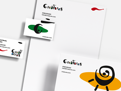 Creatures Brand Identity Design brand brand identity branding creatures design forms graphic design graphics identity logo logo design loose pattern quirky randomness shapes