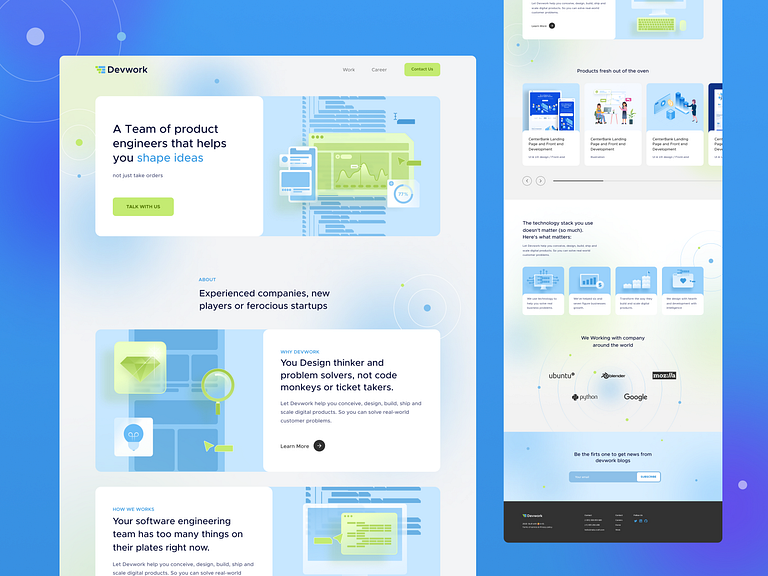 Web Dev Landing Page - Devwork by Muarif for Omnicreativora on Dribbble