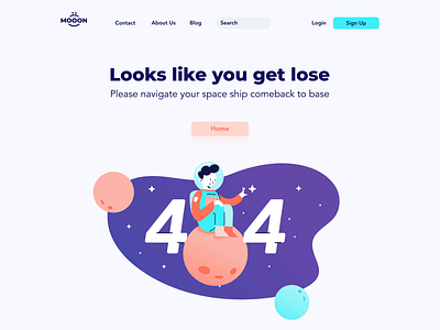 space 404 error page 404 animation astronaut character error page flat design illustration landing page logo people space ui ux