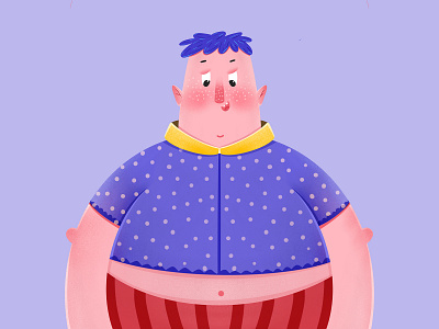 一个胖胖的小男孩 illustration 人物 可爱 头像 扁平 扁平插画 时尚
