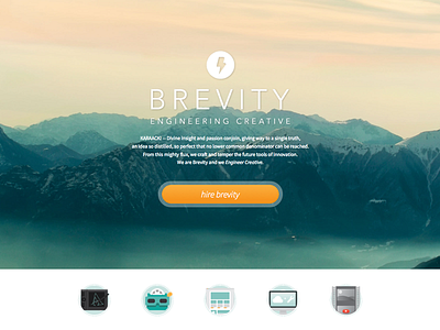 Brevity Landing Page brevity clean icon icons landing page navigation oragne parallax seekbrevity splash teal transitions