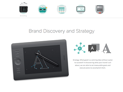 Branding Section brevity icons scroll seek seekbrevity singel page slider tablet