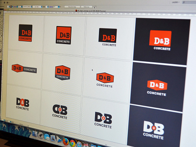 D&B Concrete Logo Exploration branding brevity concrete construction logo typography