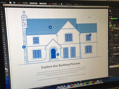 Zupon House blue prints construction house illustration mansion process