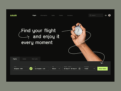 Web design:  Booking Flights Concept