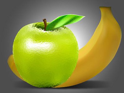 Apple_banana 2danimation adobe illustrator design mesh tool