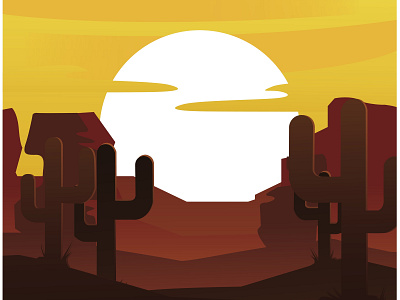 Desert illustration adobe illustrator desert design illustration scene traced vector