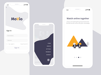 MoVio - Mobile App app mobile app design mobile design mobile designer mobile ui ui ui design uidesign uiux webdesign website