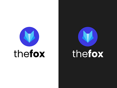 Fox Logo blue branding design firefox flatlogo fox foxes graphic design logo thefox triangle