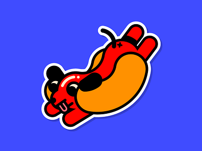 fridge wiener dachshund hot dog illustration magnet