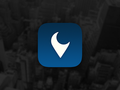Night time location icon app icon location moon pin