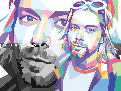 Kurt Cobain in wedha's pop art portrait style cobain design illustration kurt cobain pop art wpap