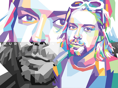 Kurt Cobain in wedha's pop art portrait style