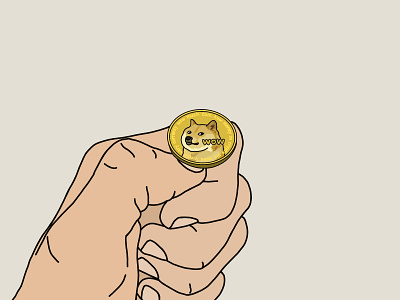 Flip A Coin coin crypto crypto exchange crypto wallet cryptocurrency digital illustration doge dogecoin illustration illustrations illustrator procreate procreate art