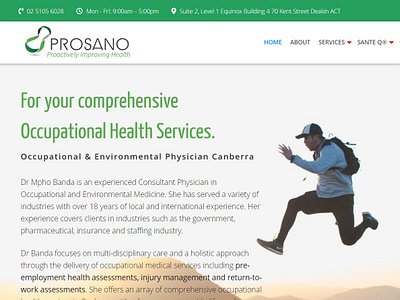 Prosano Website Landing Page