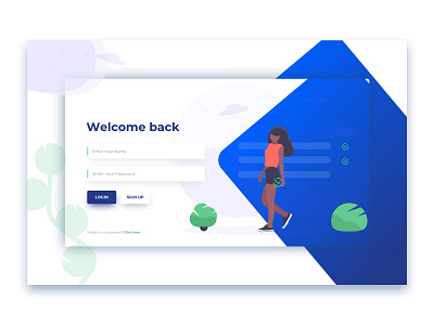 login Page design illustrator typography ui ux web website