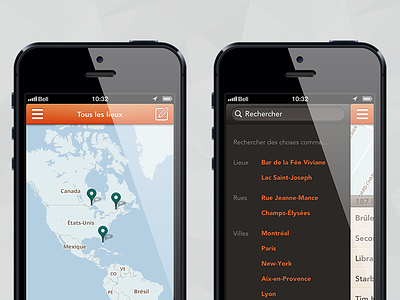 MC - World Map & Search app hamburger ios iphone map search