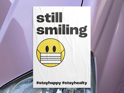 #stayhappy #stayhealty design facemask happy healty poster poster design purple smile smiley smileys yellow
