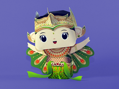 Tari Merak ( Green Version ) dance indonesia papertoy peacock tradisional