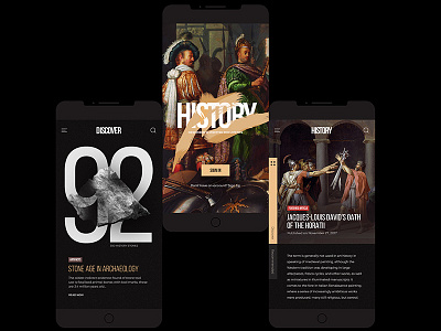 History Mobile App Kit / Free PSD