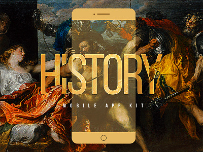 History Mobile App Kit / Free PSD condensed interface mobile ui kit typography ui ux