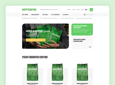 Landingspage Koppycoffee coffee design ui website