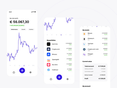 Portfolio tracker - Investment app app cash investing mobile portfolio stocks tracker ui