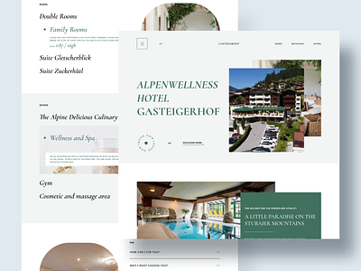 Web Design | Gasteigerhof Hotel Redesign branding concept design figma hotel mountains redesing resort rest site ui web design web site