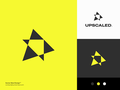 Upscaled arrow arrow logo brand identity branding logo logo design logo with arrow logomark media minimal play play button production up up logo