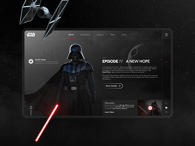 Srar Wars dark dark side darth vader darthvader death star deathstar design empire galaxy lucas film lucasfilm sith space star wars starwars tie fighter ui ux web website