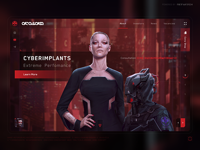 Arasaka Corporation Landing Page arasaka blur city corporation cyberpunk design figma future futuristic header japan landing red sci fi ui ux web website