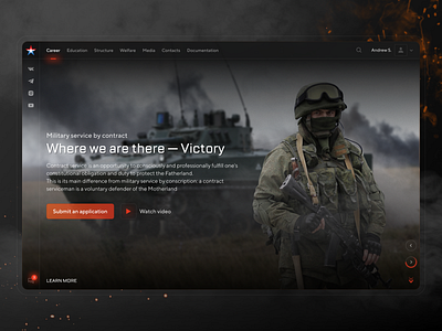 Russian Armed Forces Web army combat design digital homepage military russia soldier tank ui ux war weapon web webdesign website