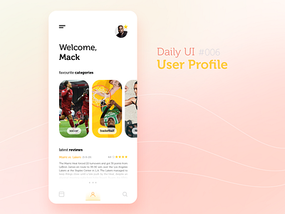 User Profile Concept 006 app avatar dailyui dailyuichallenge iphone iphone app minimalism minimalist minimalistic profile sport sports design user user profile