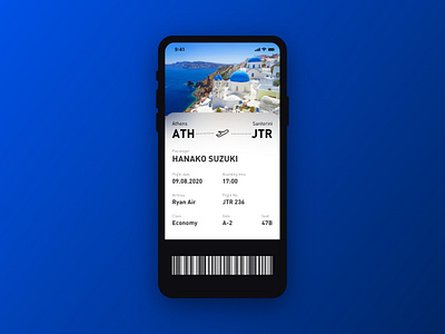 Daily UI 024 - Boarding Pass airline app boarding pass daily daily 100 challenge daily ui daily ui 024 daily ui 24 dailyui dailyui024 dailyui24 design ios ticket ui uiux ux