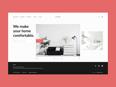 E-commerce home page app application branding color design e commerce flat furniture homepage interior landing minimal typography ui ux web website
