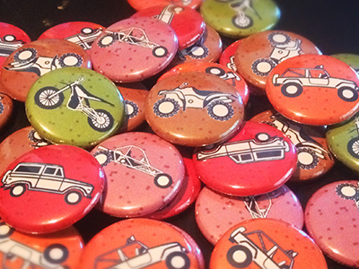 Off Road atv bronco motorcycle buggy jeep 1-inch buttons