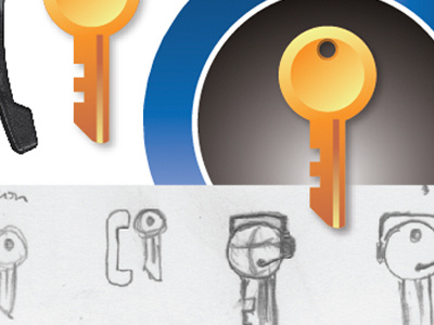 Key icon key sketch yellow