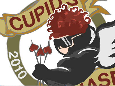 Fierce Cherub logo cupid event heart red