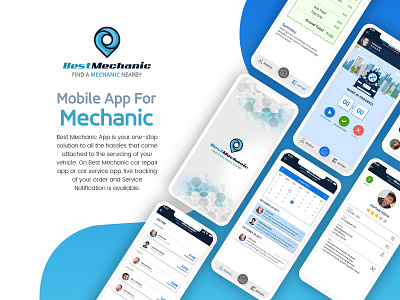 Best Mechanic Mobile App branding design illustration mobile app ui template design ui ux