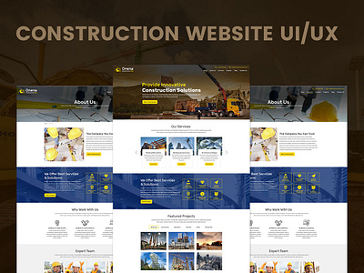 Construction Website UI/UX construction construction company construction website template design web design website template