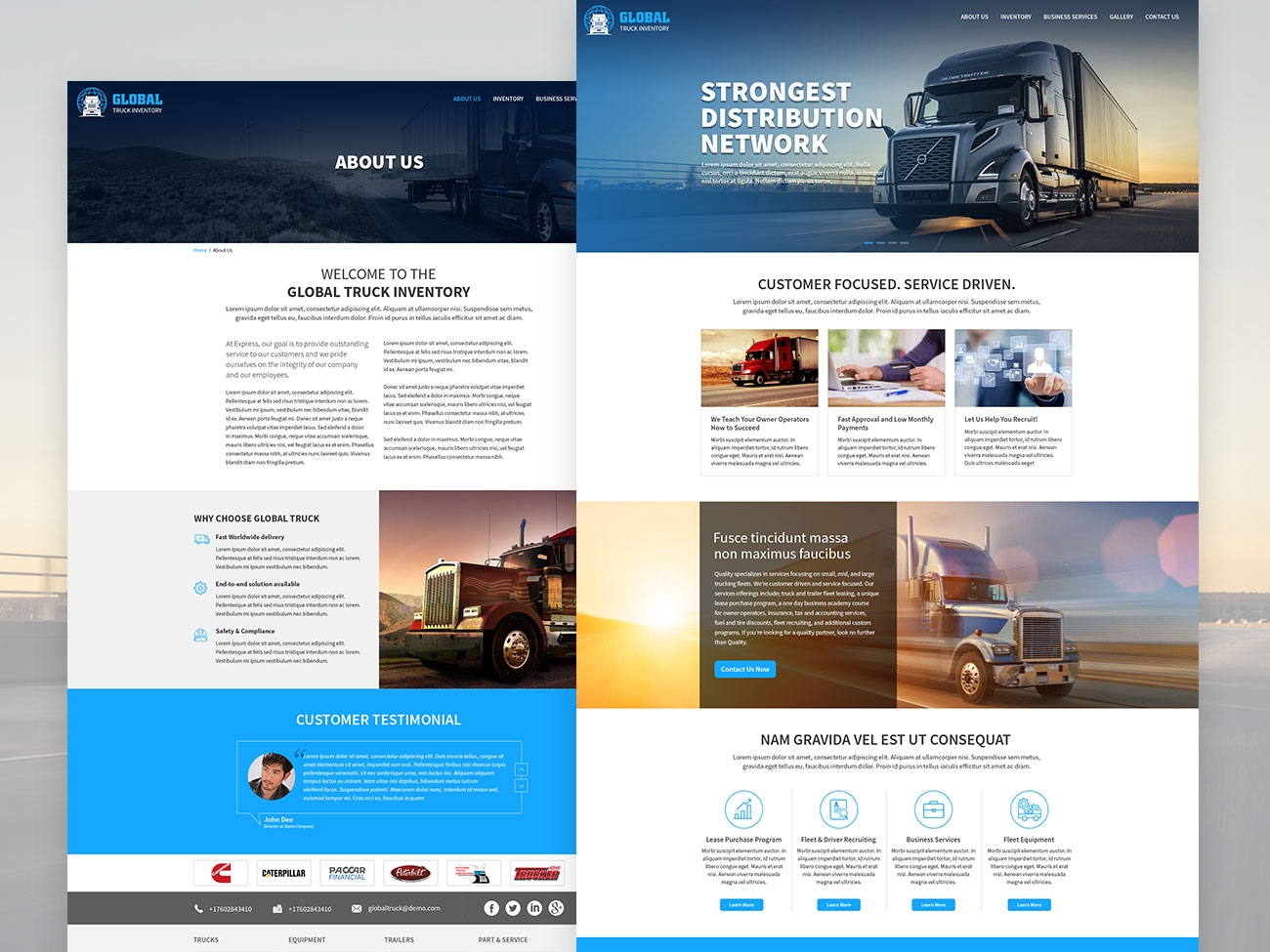 Trucking Website Template by Sonia Saini on Dribbble