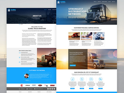 Trucking Website Template design template design truck trucking ui web design website template