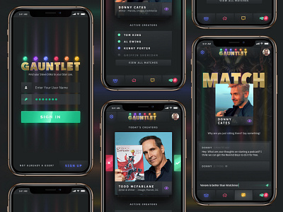 Gauntlet | The Comic Creator Collaboration App app design branding comics dc designzillas marvel mobile web design zillas design challenge