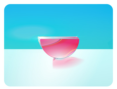 Watermelon Glassic 🍉 3d figma glass illustration lighting prism unfold watermelon