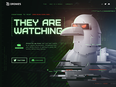 Dronies NFT Website branding crypto design illustration logo nft solana ui web design website