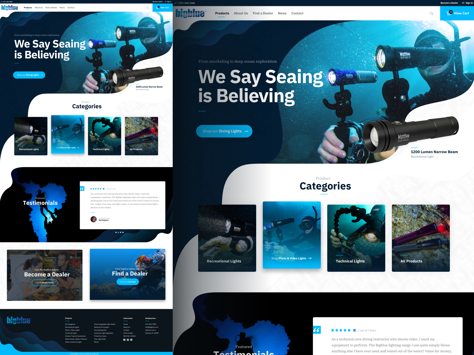 Big Blue Dive Lights by Eicher for Designzillas on Dribbble