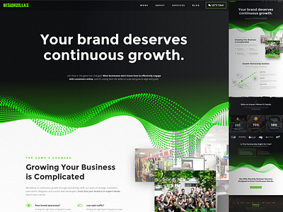 Designzillas Brand New Solutions Page agency data design growth web design