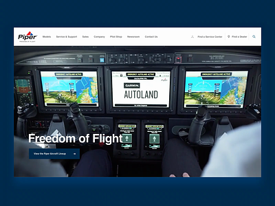 Piper Aircraft Website Reveal airplane animation aviation piper web design website
